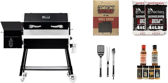 recteq pellet smoker grill Weekend Warrior Bundle, Wood Pellet Grill Smoker, Outdoor Grills & Smokers, 740 Sq. In. Cooking Area, 18 lb hopper