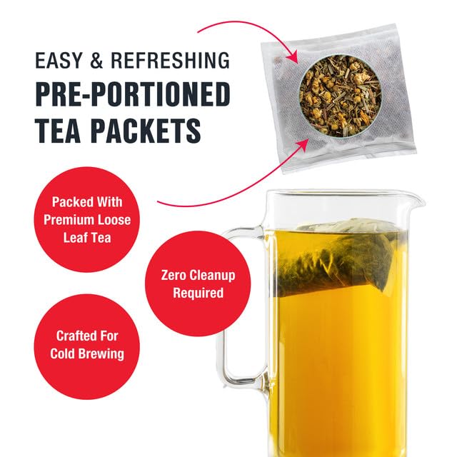 Tiesta Tea - Chamomile Mint Cold Brew, Loose Leaf, Premium Blend, Non-Caffeinated Iced Tea, 10 Cold Brew Packets, Makes One 64oz Pitcher