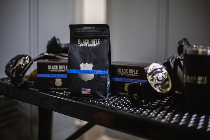Black Rifle Coffee Company Thin Blue Line, 12 Count, Medium Roast K Cups - Single Serve K Cups Coffee Pods - Kcup Pods Compatible with Keurig 1.0 & 2.0 - Made from Arabica Beans