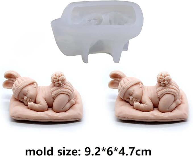 Sleep Baby Silicone Resin & Soap Mold - Portrait & Candle Molds, Craft Supplies