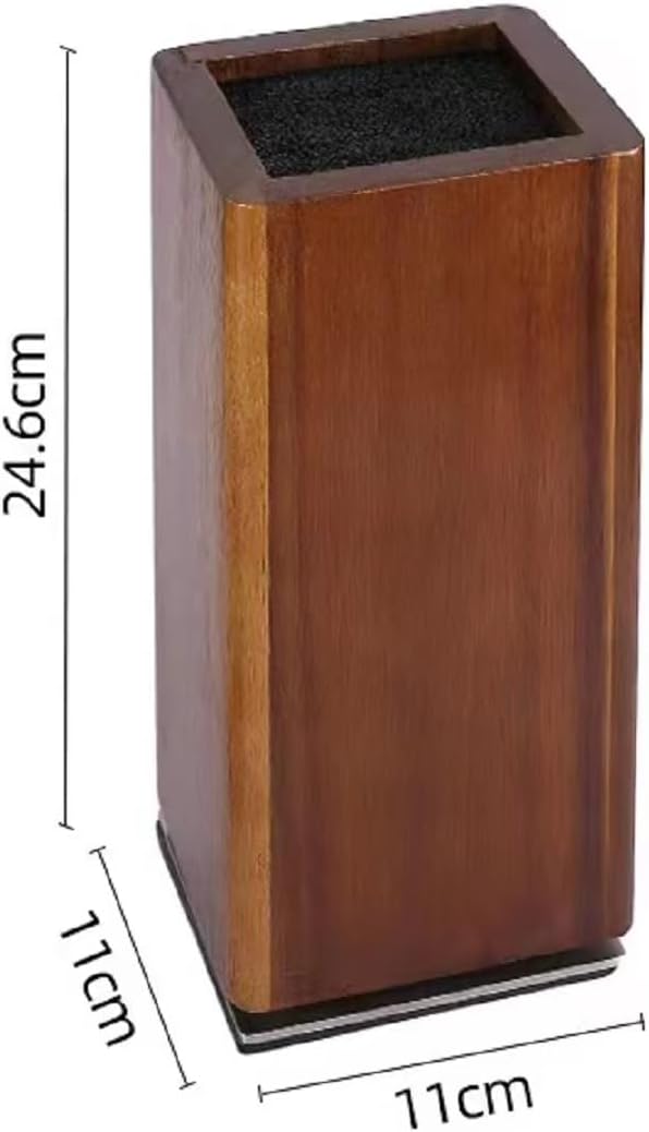 Magnetic Knife Block, Rotatable Knife Holder, Wooden Brown, Modern Style, Acacia Material