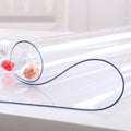 NECAUX Custom 54 x 100 Inch Clear Table Cover Protector, 1.5mm Thick Wood Grain Transparent Table Pad Non-Slip Tablecloth Plastic Protective Pad for Dining Room Table Conference Table Meeting Table