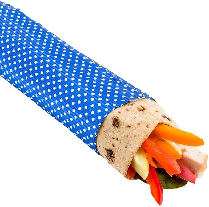 Restaurantware 12" x 12" Rippled Aluminum Foil Food Wrap and Fry Basket Liner: Perfect for Restaurant Take Out Bakeries and Food Trucks - Royal Blue Polka Dot Foil Sandwich Wraps - 500-CT