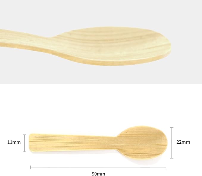 Bamboo Utensils | 200PK Mini-Bamboo Spoon 3.54" Disposable Small 100% Biodegradable Compostable Cutlery Set Eco Friendly Renewable Natural