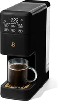 Beautiful Perfect Grind Programmable Single Serve Coffee Maker with Touch Display and Integrated Burr Grinder, Auto Coffee Strength Selection, 64oz Water Reservoir (Black Sesame)