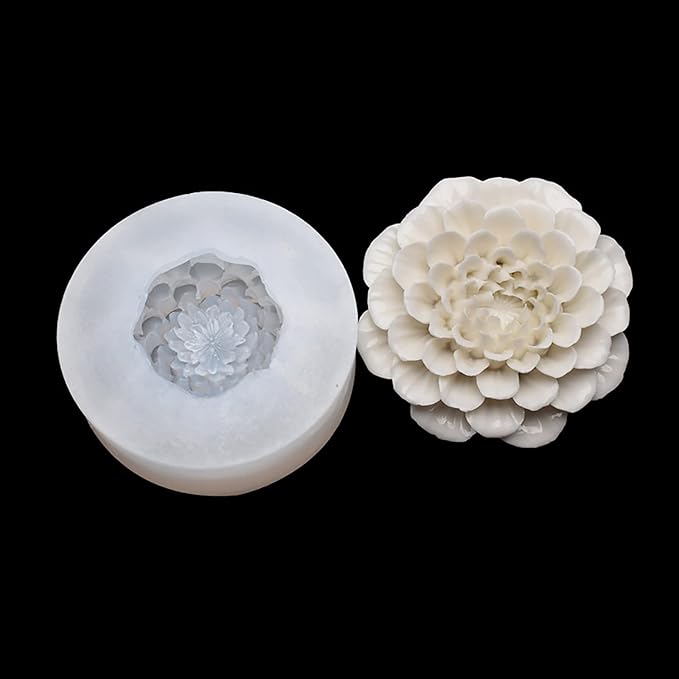 Peony Flower Soap & Candle Mold - 3D, Chocolate & Resin Mold - Silicone, Handmade