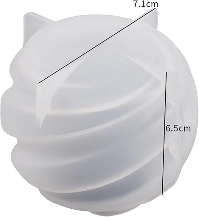 2 Pack Wave Candle Spiral Ball Resin Casting Mold Making Molds Silicone Mold for Candle Home Decorate Candle Making 3D Animal Mold