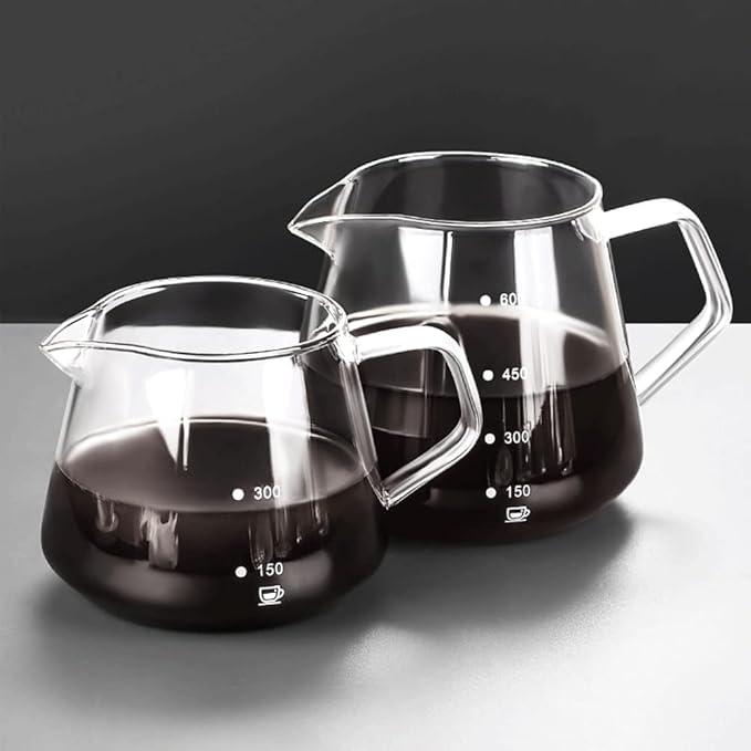 Pour Over Coffee Maker - 10 OZ /300ML Glass Carafe Coffee Server with Glass Coffee Dripper/Filter, Drip Coffee Maker Set for Home or Office, 1-2 Cups