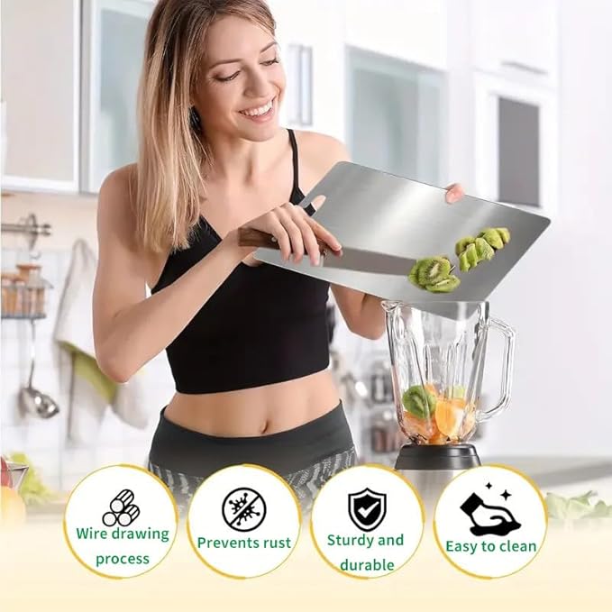 Katuchef Titanium Cutting Board - New Upgrade 100% Pure Titanium Cutting Boards for Kitchen Double Sided Non Toxic Cutting Board,Hygiene Durable Dishwasher Safe Chopping Board (18.11IN*11.81IN)
