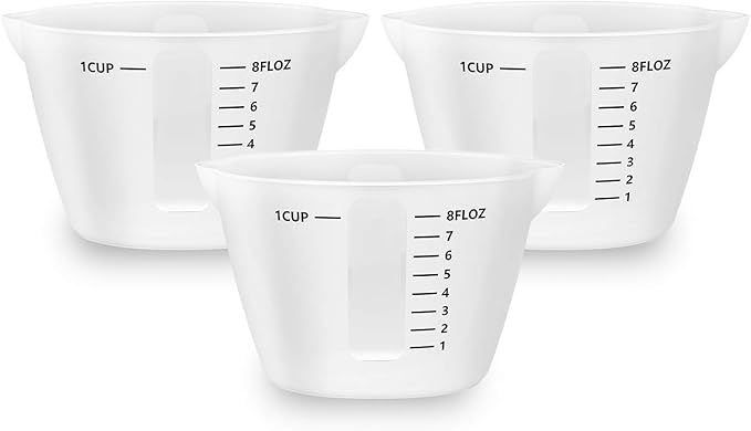 Gartful 250ml Resin Measuring Cups, 3PCS Large Silicone Resin Mixing & Pouring Cups, Reusable Easy Clean for Epoxy, Jewelry Casting Molds, Making Handmade Craft, 8 oz