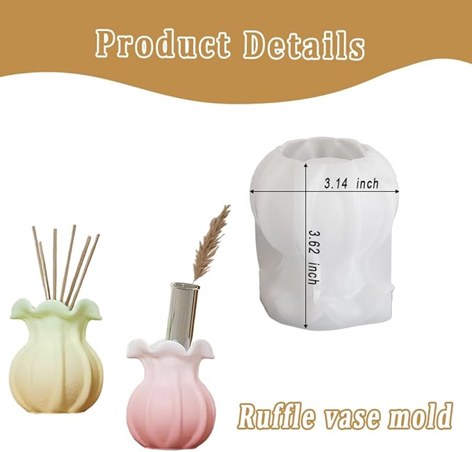 Resin Vase Mold, 1 Pcs vase Silicone Molds vase Resin Mold for Resin Art DIY vase Pens Holder Perfume Diffuser Bottle