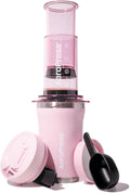 AeroPress Go Plus, Small Portable Coffee Maker Kit, Travel, Camping & Office, All-in-One French Press, Pour-Over & Espresso-Style Manual Brewer, 2 Min Brew for Less Bitterness, More Flavor, Pink