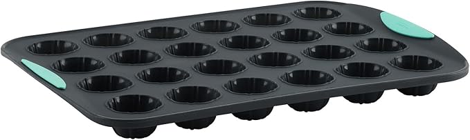 Trudeau Cupcake & Muffin Pan – 24-Count Mint Silicone Bakeware, Nonstick BPA-Free Mold for Cupcakes, Muffins, Mini Cakes & Brownies – Oven, Freezer & Dishwasher Safe