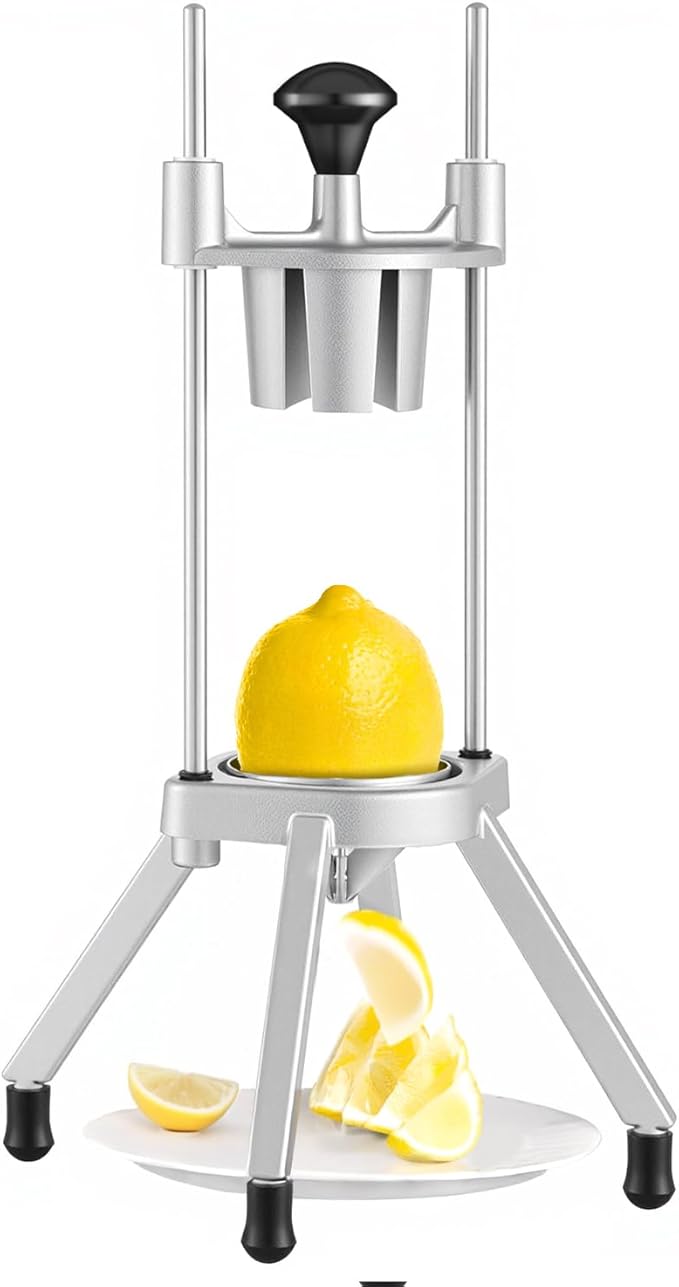 VEVOR 4-Section Commercial Easy Wedger Stainless Steel Blade Fruit Lime Slicer, Lemon Cutter for Home Bar Restaurant