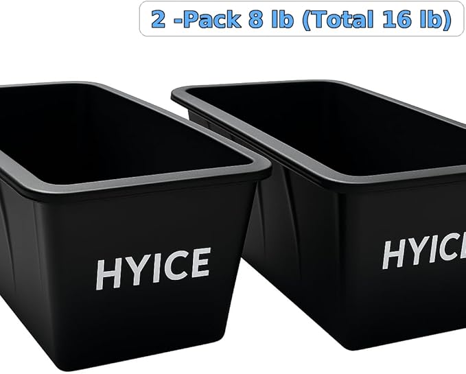 2-Pack 8 lb HYICE Ice Block Mold for Cold Plunge, blocks for cold plunge, Extra Large, ice Bath Accessories, Durable, (Total 16 lb) - Black
