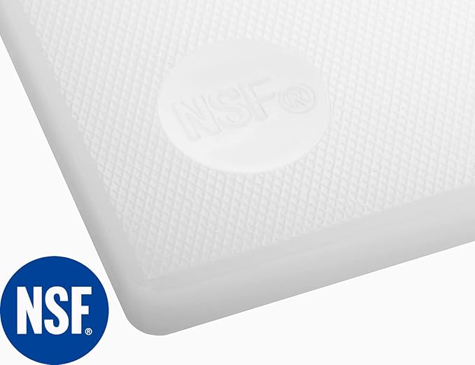CURTA Cutting Boards for Kitchen, 18" x 12" x 0.5" White Color Coded Plastic Chopping Board with Anti Slip Surface Dishwasher Safe