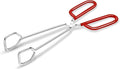10-Inch Heavy Duty Stainless Steel Kitchen Tongs - Non-Slip Comfortable Red Grip, Scissor Design, Heat Resistant for BBQ and Cooking