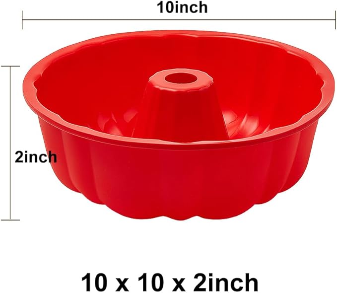 SOV silicone cake pan, silicone Cake Molds, Bakeware Non Stick 10 inch Pan for Jello,Gelatin,cake, Silicone Baking Molds for Cakes, Round Baking Pan (1 pack)