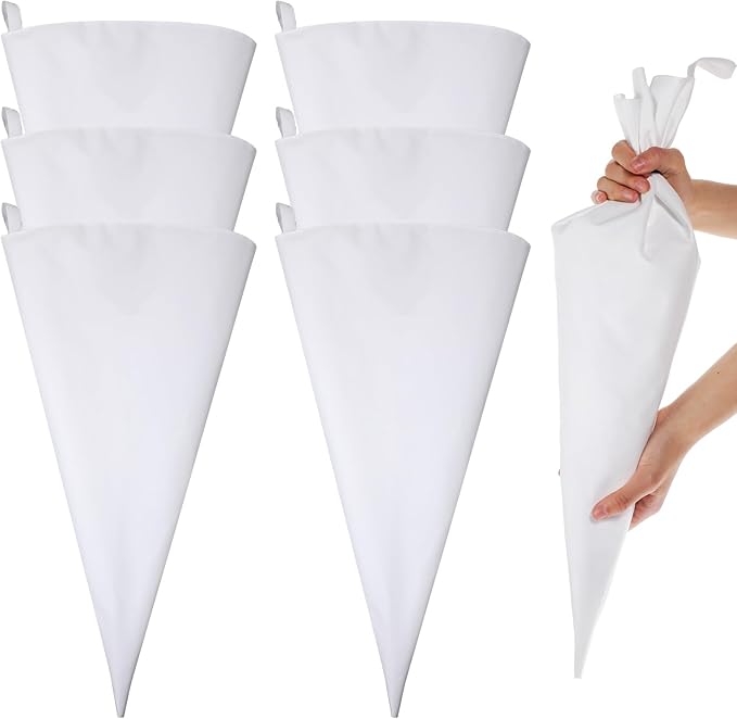 6 Pcs 24 Inch Pastry Bag Cotton with Plastic Coating Reusable Pastry Piping Bags Canvas Cake Decorating Bags Pastry Icing Bag Decorating Bags for Frosting Decorating Cupcakes Cakes Cookies