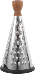 Cabilock 9 Inch Cone Cheese Grater with Wooden Handle Multi-Function Stainless Steel Vegetable Shredder for Kitchen Use Manual Cone Grater for Cheese and Chocolate