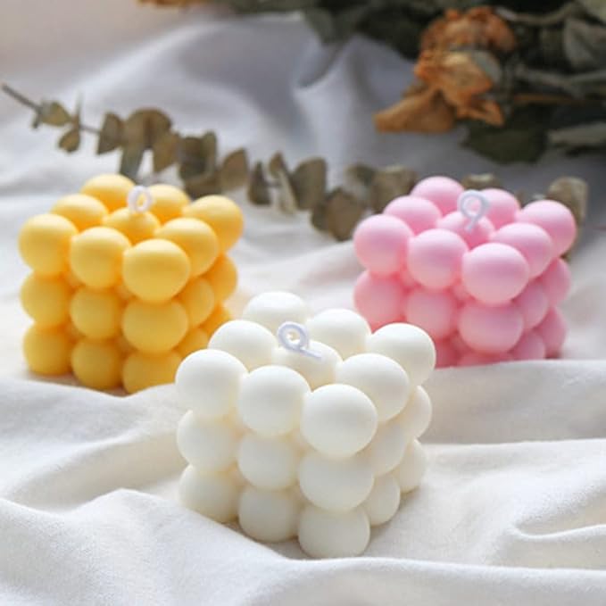 DIY 3D Candle Mold Handmade Aromatherapy Soy Wax Candle Silicone Mold Plaster Candles Mould UV Epoxy Resin Soap Molds (6 Cavity)