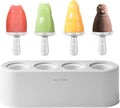 Popsicle Mold Set 4 Pieces Homemade Silicone Popsicle Maker Easy Release Ice Cream Molds Reusable DIY Pop Molds (White, WinterWonder Pops)