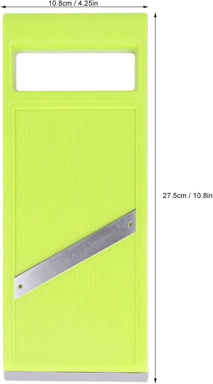 Vegetable Slicer, 4.25 x 10.8in Potato Slicer for Chips, Plastic Handheld Vegetable Chopper Kitchen Cutter with Stainless Steel Blades and Ergonomic Handle for Carrot
