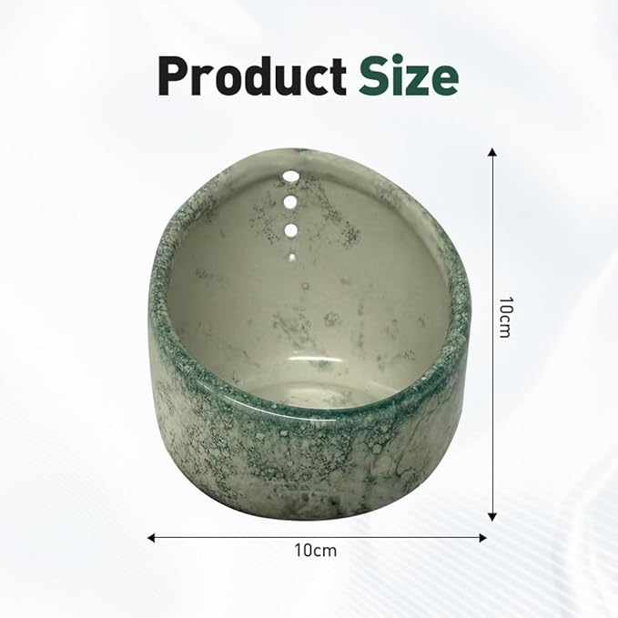 Pottery Herb Stripper Bowl, 2025 Upgrade Pottery Herb Stripper Cup Ceramic Herb Peeling Cup, Handmade Different Round Hole Sizes Suitable for Peeling Off The Leafy Assembly (B)