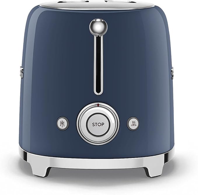 SMEG 2 Slice Toaster with 6 Presets and Defrost Function and Removable Crumb Tray (Navy)