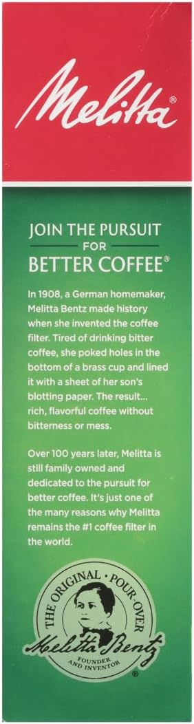 Melitta #4 Cone Coffee Filters, Natural Brown, 100 Count (Pack Of 3), 300 Total Filters - Fits all 8-12 Cup Cone Coffee Makers and Pour-Overs, Compostable, Tear-Resistant, Made in USA