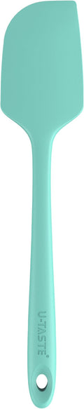 U-Taste 11.38" Silicone Baking Spatula: 480ºF Heat Resistant Food Grade Flexible Rubber Kitchen Bowl Scraper, Seamless Pastry Spreader for Mixing Stirring Scraping in Nonstick Cookware (Aqua Sky)