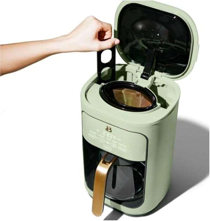 Beautiful 14-Cup Programmable Coffee Maker with Touch-Activated Display – Brew Hot Coffee Fast, Keep Warm & Auto-Pause (Sage Green)
