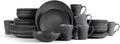 Stone Lain Grao Stoneware 32-Piece Dinnerware Set, Grey