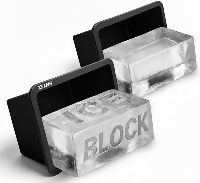 Extra Large Ice Block Mold (2-Pack) – 13 lbs Silicone Ice Brick Maker for Ice Bath & Cold Plunge – Giant Cube for Recovery, Muscle Relief & Coolers, Dishwasher Safe