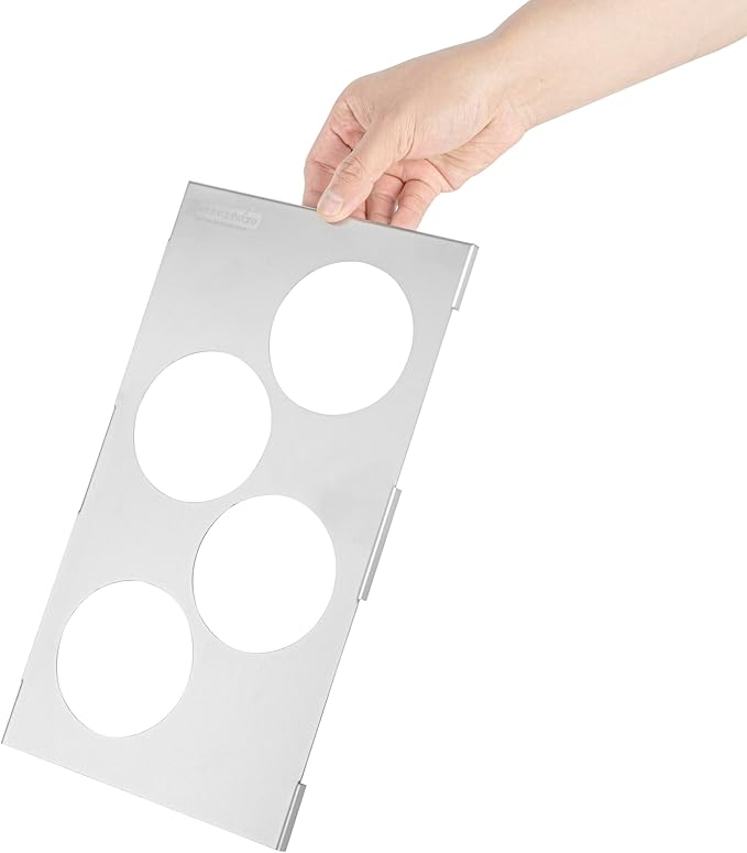 Restaurantware Squeeze Bottle Template Pack of 1 Stainless Steel 4 Hole Holder Top, 3.25" Diameter Fits 1/3 Size Food Pans, Dishwasher Friendly Integrated Lip Design Holder Top for Condiment Bottles