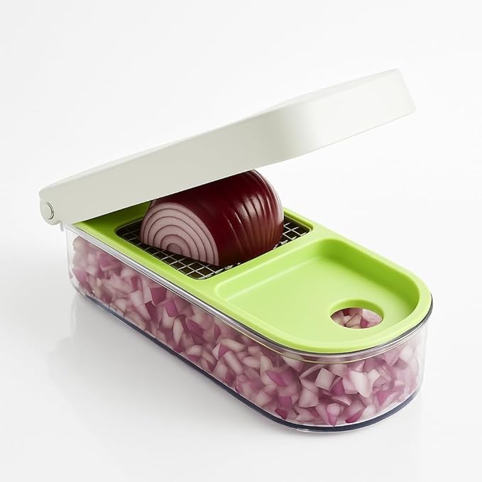 Vidalia Chop Wizard, Vegetable and Fruit Chopper with 2 Cup Base, Stainless Steel Blades, Dishwasher Safe