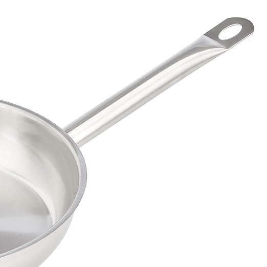 Amazon Basics 3-Piece Stainless Steel Aluminum-Clad Fry Pan Set with 8", 9 1/2", and 12"