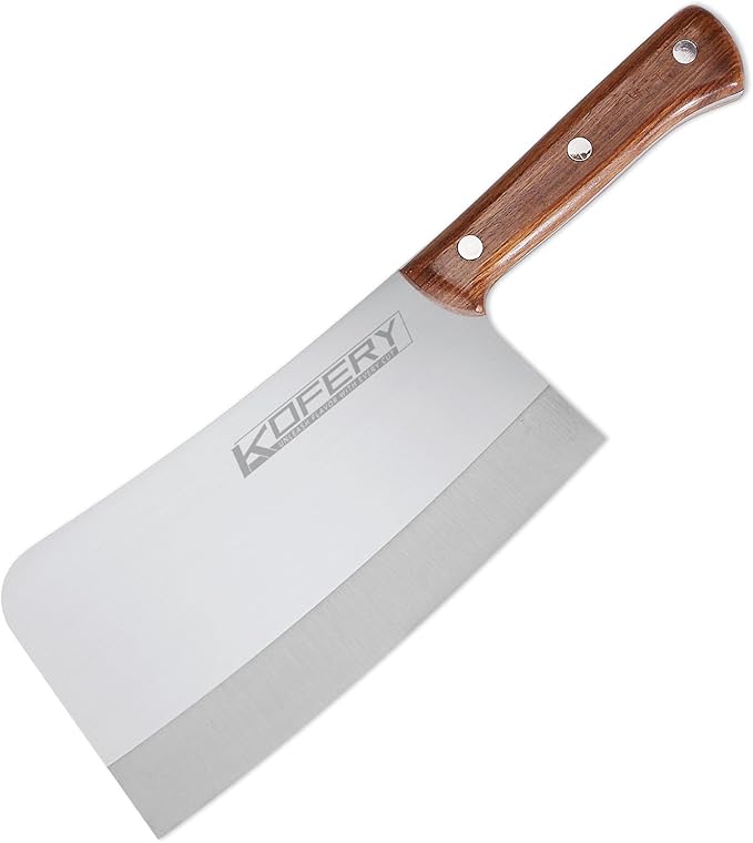 KOFERY 8.7-inch Heavy Duty Meat Cleaver Knife - Professional Bone Chopper with Full Tang and 4Cr13MOV Stainless Steel - Perfect Kitchen Chopping Tool for Meat and Bone Cutting