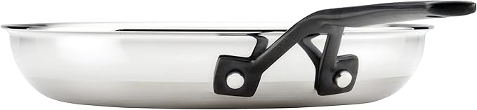 KitchenAid 30051 5-Ply Clad Polished Stainless Steel Frying Pan Set/Skillets, 8.25 Inch and 10 Inch - Polished Stainless Steel