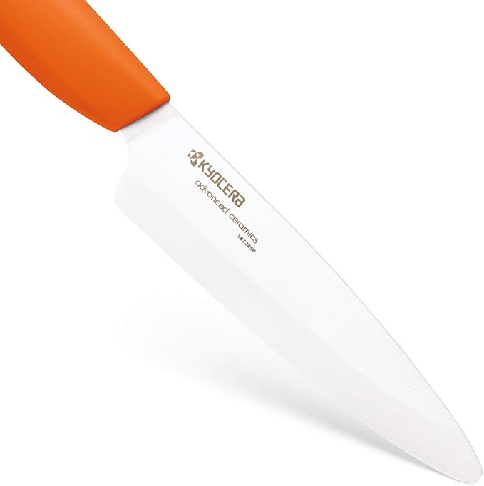 Kyocera Advanced Ceramic Revolution Series 4.5-inch Utility Knife, Orange Handle, White Blade