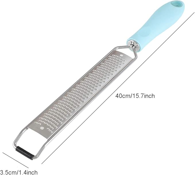 Zester Grater- Parmesan Cheese, Lemon, Citrus, Chocolate, Ginger, Garlic, Nutmeg, Hand Held Grater, Stainless Steel Cheese Grater, Multi-purpose Kitchen Food Grater, Dishwasher Safe