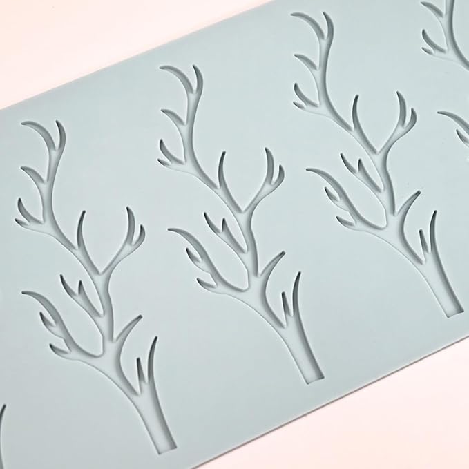TUKE 3D Branch Silicone Tuile Fondant Molds for Baking, Polymer Clay, Sugar Craft - Hollow Candy Lace Design (9.52x4.92x0.12inch)