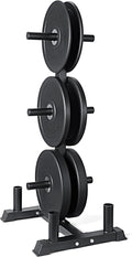 CAP Barbell 2-Inch Olympic Bumper Plate Weight Set with 6 Post Rack | 100-370 lbs | Multiple Options