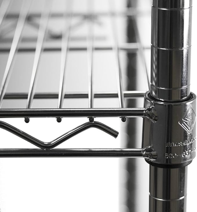 Shelving Inc. 14" d x 72" w Chrome Wire Shelving with 2 Tier Shelves, Weight Capacity 800lbs Per Shelf