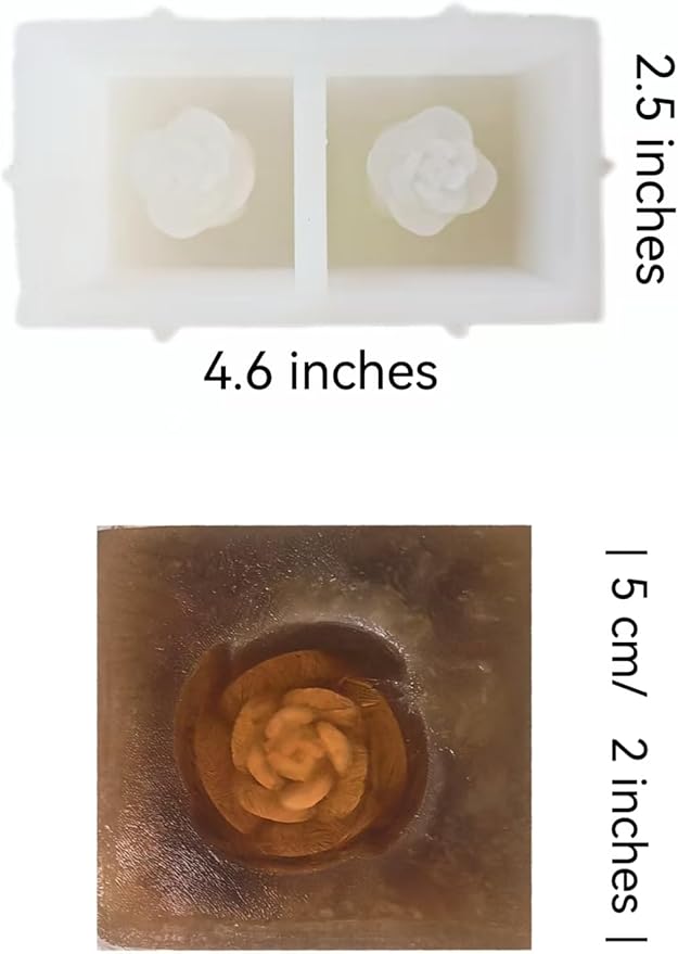 3D Rose Whiskey Large Ice Cubes Tray,Big Silicone Square Ice Grid Mold,Ice Making Box, Durable and Easy Release, Suitable for Homemade Freezer, Cocktails, Iced Coffee, and Cold Drinks