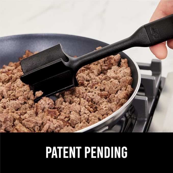 GORILLA GRIP Patented Heat Resistant Meat Chopper, Soft Handle, Nonstick Hamburger Smasher, Break Apart Food, Safe on All Cookware Ground Beef Grinder, Non Scratch Potato Masher Kitchen Tool, Black