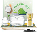 OUTXE Matcha Whisk Set, 7 PCS Matcha Kit for Ceremony, with Clear Matcha Bowl, Spout, Bamboo Whisk& Holder, Stainless Steel Sifter, Japanese Ceremonial Gift for Family/Friend/Macha Lover Starter