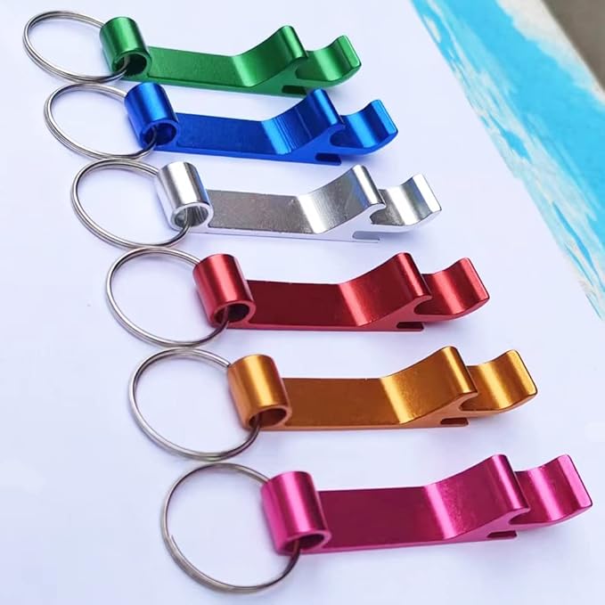 36 Pieces Colored Aluminum Bottle Opener,Soda Beverage Beer Bottle Opener Keychain,Bottle Openers Aluminum Beer Bottle Opener Claw Beverage Keychain Ring for Kitchen/Wedding/Bar/Party