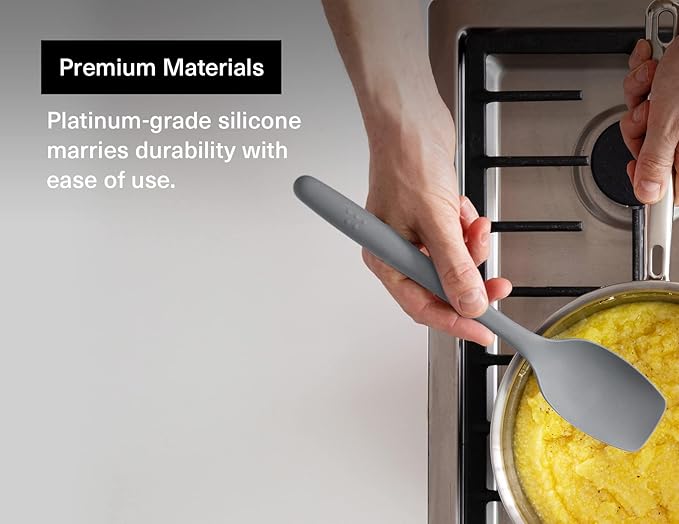 Misen Spoontula - Dishwasher Safe, Heat resistance, Nonstick Safe - Professional-Grade Versatile Kitchen Tool for Stirring, Spponging, Folding and Flipping - 4 Tools in One - Built to Last - Gray