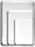 3 Pack Stainless Steel Baking Sheets - Non Stick Cookie Sheets & Pans for Oven, No Coating, Warp-Resistant & Dishwasher Safe, 9/12/16 Inch